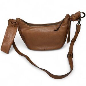 FRYE Nora Knotted Leather Crossbody Bag in Cognac NWT